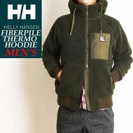 日本 HELLY HANSEN 軍綠色高密度羊绒 FIBERPILE THERMO 有帽 外套