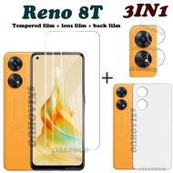 (3in1) For OPPO Reno 8T 8Z 8 Pro 7Z 7 Pro 5G tempered glass Film Reno8 Z 8T 5G full-screen tempered glass Screen Protector film + carbon fiber back film