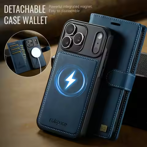 For iPhone 17 Pro 5G 2025 2In1 Detachable Leather Wallet Case For iPhone Air 17 16 15 14 13 12 Pro M