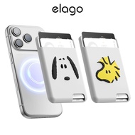< elago > PEANUTS Snoopy Magsafe Magnetic Silicone Card Holder-Snoopy Snoopy Woodstock