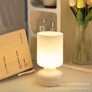 Nordic Cream Style Bedroom Table Lamp Room Bedside Decorative Retro Lamps Creative Simple Study Glass Lamp