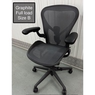 Herman Miller Remastered Aeron chair , Fully Loaded Size B Graphite
