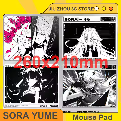 Skypad SORA YUME Glass Gaming Mouse Pad 260x210mm Smooth Frosted Surface Customize Mat FPS Office Es
