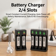 2/4 Slots 18650 Battery Charger USB Lithium Battery Charger For Outdoor Portable Cell Charge