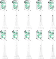 Aoremon Replacement Heads for Philips Sonicare Electric Toothbrush Compatible with Sonicare 2 Series C2 C1 Brush Head and for All Sonicare Click-on Toothbrush Modles, 10 Pack