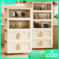 Storage Cabinet Organizer 50-80cm Multipurpose Foldable Storage Box Kitchen Double Storage Cabinet