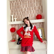 BLT BRAND : Red Plaid Mini Dress With White Collar ️New Sz.S