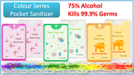 Pocket Hand Sanitizer Spray 75%  Alcohol Slim Card Type 20ml Small Portable Easy Carry