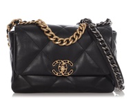 Chanel Black Quilted Goatskin Small Chanel 19 Flap Bag Mixed Hardware, 2021