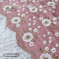 SELEMPANG PERMATA SHAWL VENEIL DESIGN FLORAL RAYA 2026 NEW ARRIVAL MATERIAL ORGANZA SULAM BIKU