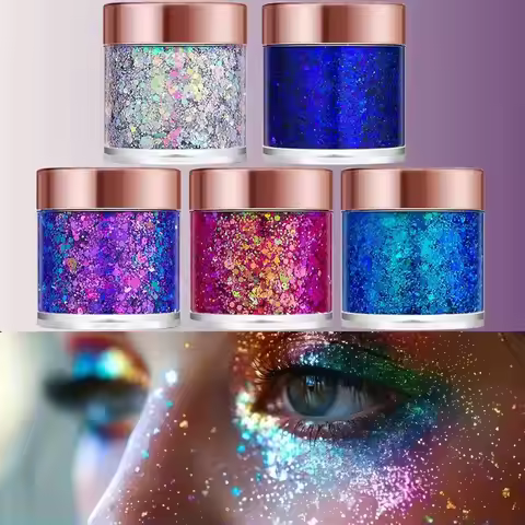 Wholesale Eco Gel Glitter Gel Extra Shine Chameleon Holographic Chunky Glitter Gel for Face Hair Bod