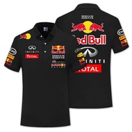 เสื้อโปโลแ แบบแห้งเร็ว ลาย Red Bull Ferrari Mclaren F1 แฟชั่นฤดูร้อน ผ้าCotton Mens Polo Shirt