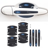 Car Sticker 4Pcs Carbon fiber Handle Protection Film For Ford Focus Ranger Fiesta Ranger T6/T7/T8 Fo