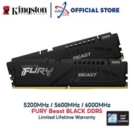KINGSTON FURY BEAST BLACK DDR5 GAMING LONGDIMM / PC RAM ( 8GB*2 / 16GB*2 )( 5200MHZ CL40 / 6000MHZ C
