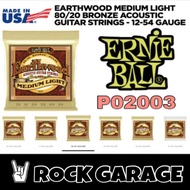 Ernie Ball 2003 Earthwood Medium Light 80/20 Bronze Acoustic Guitar Strings