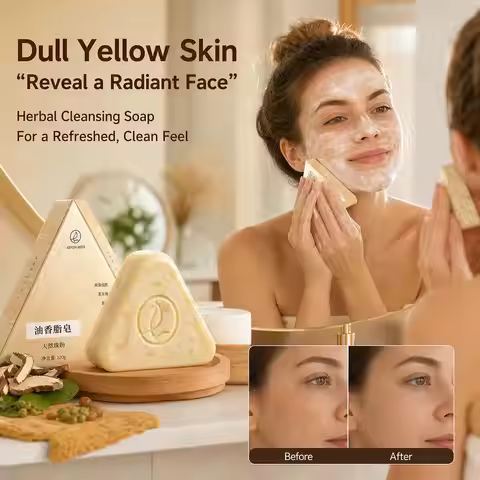 120g Face Soap with Foaming Net Seven Seed White Ancient Method for Oil Control Gentle Herbal Cleans