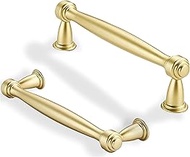 CABDM 10 Pack 3-3/4inch(96mm) Center to Center Antique Gold Cabinet Pulls Handles for Cabinets Cupbo