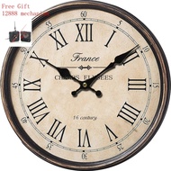 [Meimeier] Household Wall Clock Retro Wall Clock Large Size Clock Clock Decorative Wall Watch