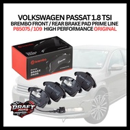 VOLKSWAGEN PASSAT 1.8 TSI BREMBO FRONT / REAR BRAKE PAD PRIME LINE   P85075 / 109  HIGH PERFORMANCE 