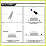 ➾ ∷ ➟ 5 Pieces of 5 watts LED Downlight Round Pin Light Recessed Tri-color Power Saver Ceiling Led