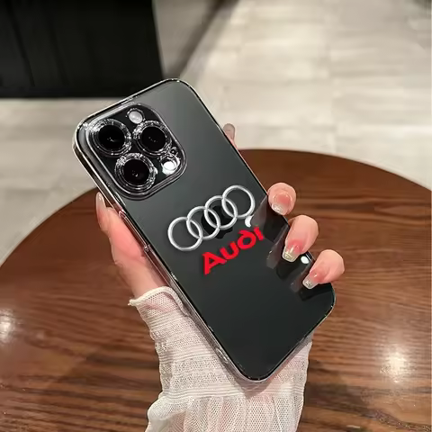 Luxury Clear Phone Case for IPhone 11 12 13 14 Pro Max XR X XS SE 7 8 Plus for Audi Sline A4 B8 B6 B