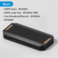 Hagibis การ์ดบันทึกวิดีโอ4K สำหรับการสตรีมและเล่นเกม VRR RGB HDR รองรับพาสซ์ทสำหรับ Switch2 Xbox PS5