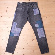 日本 阿美咔嘰 美式復古品牌［Studio D’artisan / 小豬] 大阪五虎 15.5oz SASHIKO BORO厚磅襤褸水洗破壞拼接丹寧牛仔褲