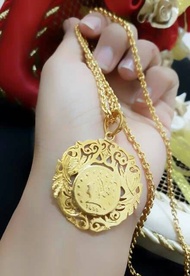 kalung lapis emas 24 karat liontin besar