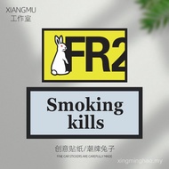 New Product Street Wear FR2 Rabbit Luggage Sticker Unique Car Motorcycle Modified Fuel Tank Cap Refl