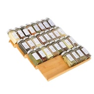 Adjustable Drawer New Export Product Bamboo Spice Storage Box Kitchen Tray Rack Spice Tray Use F8DV
