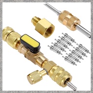 (DGHV) R410A R22 Valve Core Remover Installer Tool with Dual Size SAE 1/4 & 5/16 Port for R404A R407