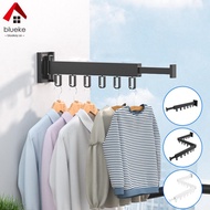 Wall Mounted Clothes Drying Rack Collapsible Clothes Hanger Rack with Towel Bar Space Saver SHOPCYC7393