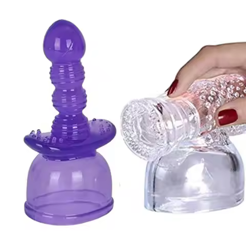 2Pcs Large Hitachi Magic Wand Massager Attachment Massage Head Caps Accessory Silicone Adult Toys ,W