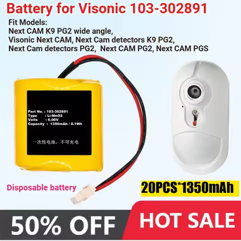 20PCS/lot 1350mAh Battery for Visonic 103-302891 103-302915 EVE2CR17450-C GP2CR123A OSA363 Next CAM 