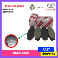 100% ORIGINAL TOYOTA FRONT DISC BRAKE PAD IS250 IS350 BRAKE PAD FRONT 04465-53020
