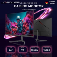 LC-POWER 24 27 นิ้ว จอมอนิเตอร์เกมส์ที่เป็นโค้ง, 165hz FHD 1920x1080 จอคอมพิวเตอร์เกมส์, DP HDMI หน้าจอ Gaming, Freesync &amp; G-sync หน้าจอออกแบบสำหรับเกม, HDR จอคอมพ