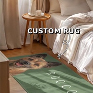 1pc Customisable Pet Photo Rugs, Personalised Cat And Dog Portrait Floor Mats, Pet Memorial Gifts, C