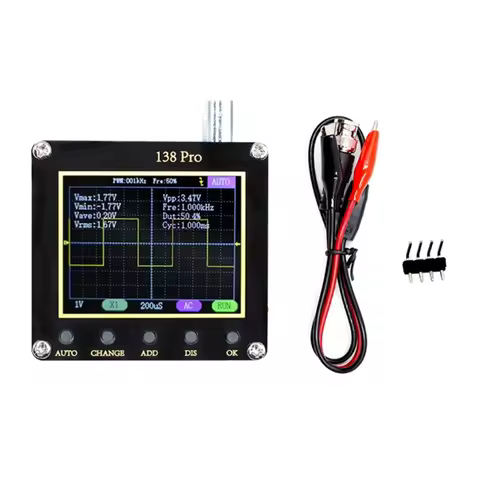 Mini Handheld Digital Oscilloscope 2.5MS/-s High Sampling Rate 200KHz Bandwidth 2.4” LCD-Screen Pock