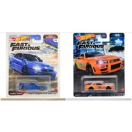 Set of 2 Japan Version Mattel Hot Wheels Fast and Furious Nissan Skyline GT-R R34