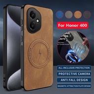 Shockproof Casing For Honor 400 Honor400 5G Retro Leather Phone Case Lens Protection Bumper Soft Cas