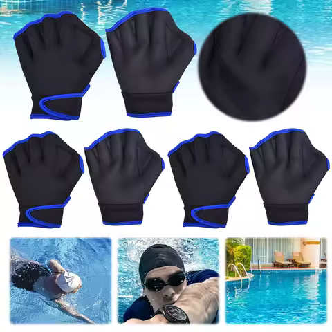 Swimming Training Gloves Finger Webbed Gloves Neoprene Swimming Resistance Gloves Adjustable for Sur