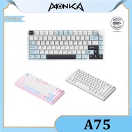 MONKA A75 Wireless Aluminum Mechanical Keyboard 75% GASKET RGB Hot Swappable Custom Gaming Keyboards