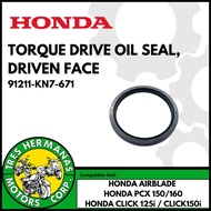 TORQUE DRIVE OIL SEAL,DRIVEN FACE FOR HONDA MOTORCYCLE: AIRBLADE,PCX, CLICK125i/150i(91211-KN7-671)