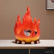 Entryway Tray Gift Flame Ornament New Home Storage Firewood Housewarming Key Case Storage Decoration