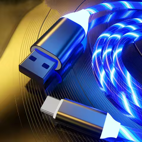 LED Glow Flowing Fast Charger Cable For Xiaomi Redmi Note 11 10 9 8 7 Pro Charging USB Cable For Hua
