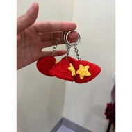 [Available] Meaningful gift of red flag keychain with yellow star for National Day September 2, Apri