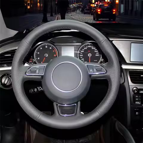 Custom Car Braid On The Steering Wheel Cover for Audi A1 8X A3 8V Sportback A4 B8 Avant A5 8T A6 C7 