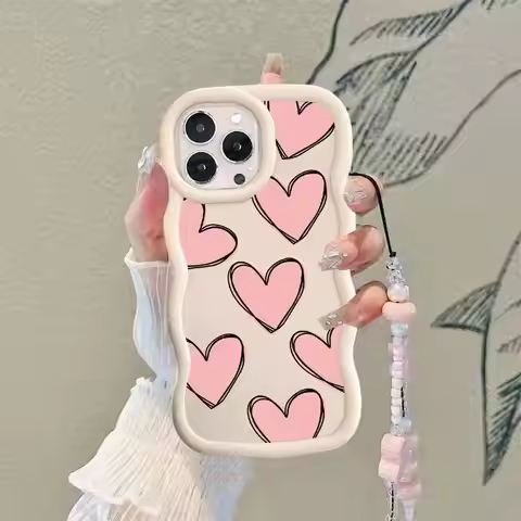 3D Love Heart Chain Case For infinix Note 40 pro 30 SMART 4 5 6 7 8 Plus HD Tecno Spark 20 20C 10C 1