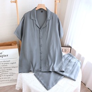 2026 New Pajamas High Quality Cooling Pajamas Satin Thin Cotton Viscose Pijama Feminino Short Sleeve