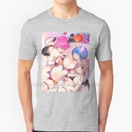 Emilia Rem & Ram Re : Zero Halloween T Shirt 100% Cotton Rem Waifu Rem Re Zero Emilia Waifu Emilia R
